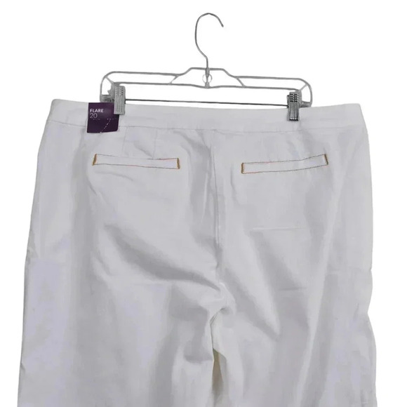 NWT Lane Bryant Flare Wide Leg Sailor Pants High Waist White Size 20 - Picture 7 of 12